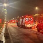 Fiat Punto pega fogo e interdita Eixão Sul