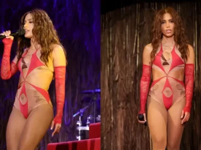 Anitta troca de roupa no palco e estreia nova turnê com body ultracavado